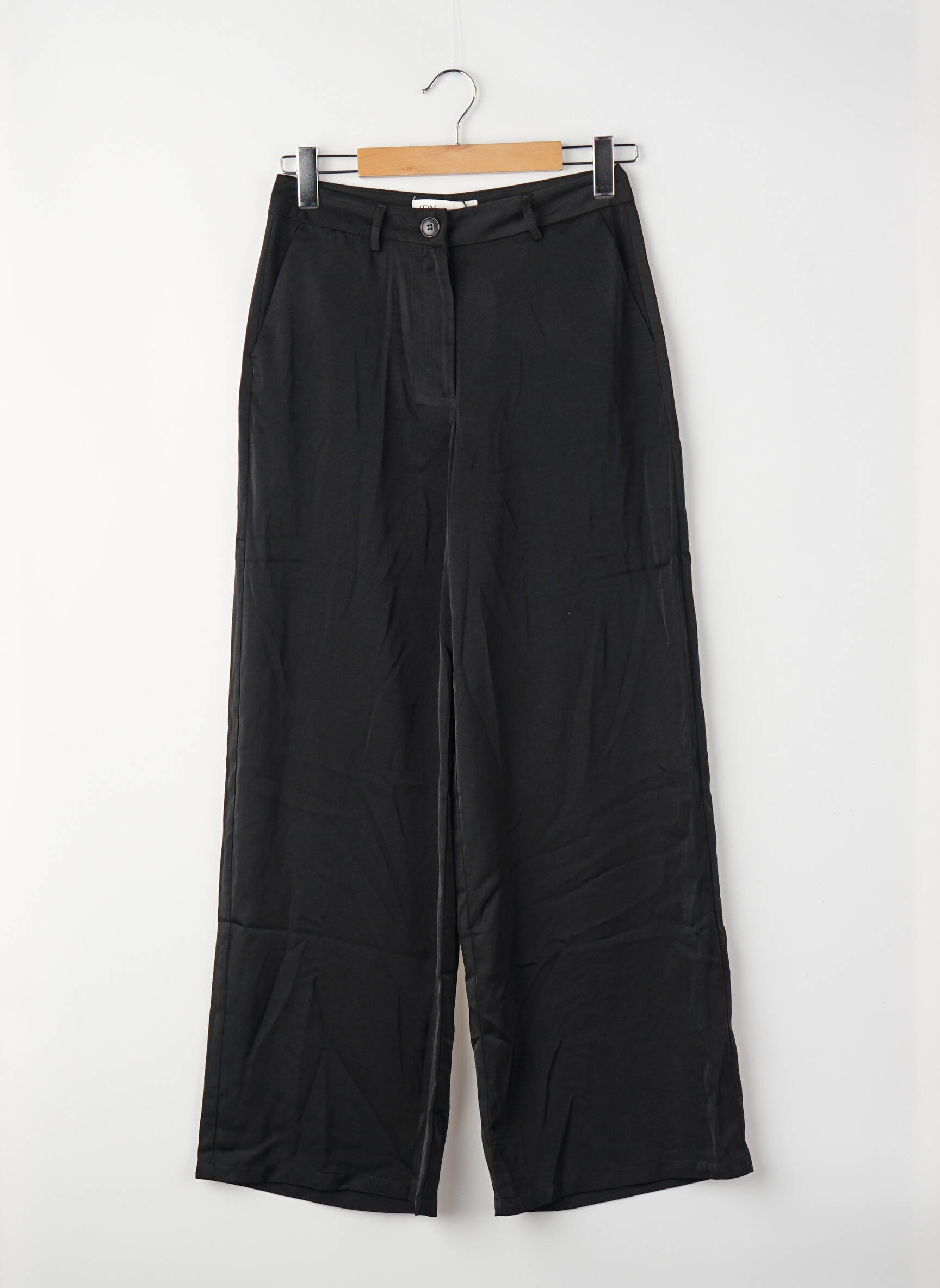Pantalon large taille haute taille haute noir JACQUELINE DE YONG femme