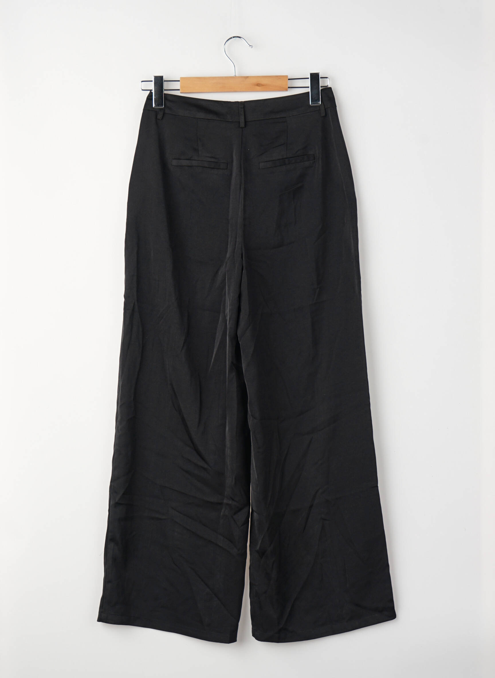 Pantalon large taille haute taille haute noir JACQUELINE DE YONG femme