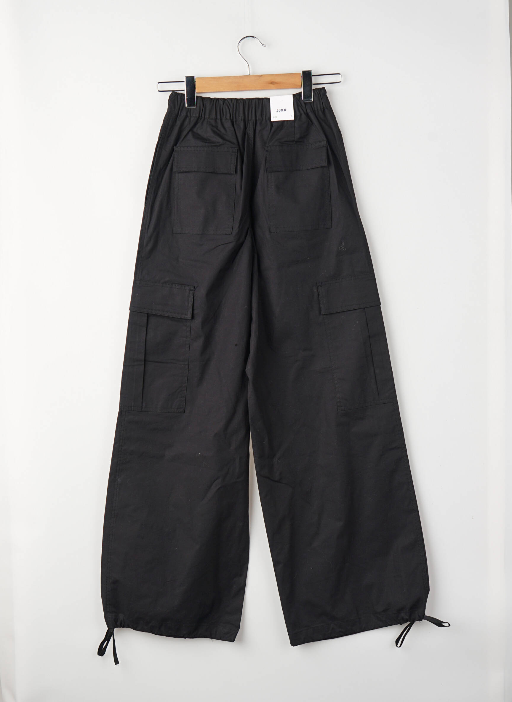 Pantalon cargo coupe cargo taille haute noir JJXX femme