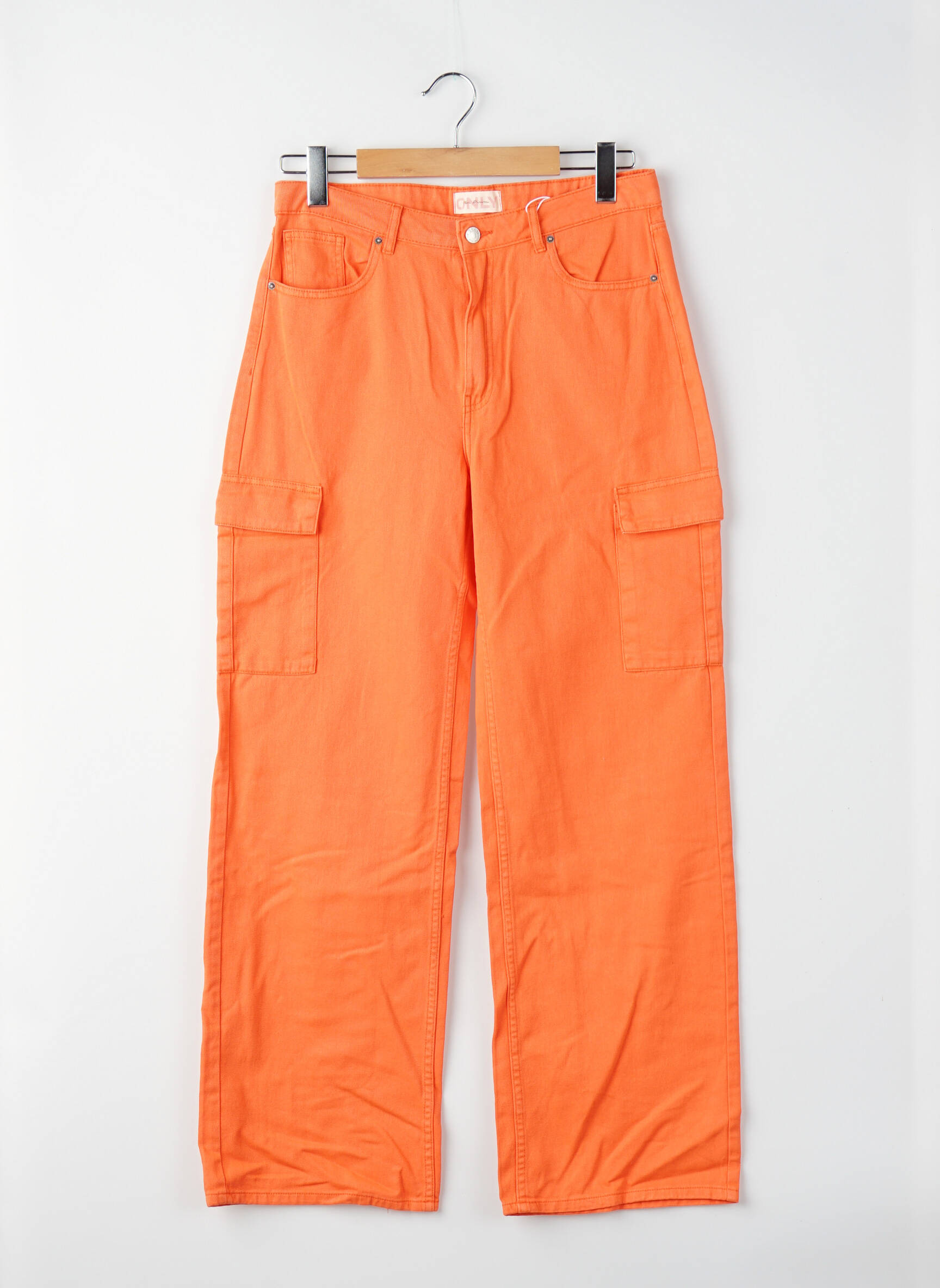 Jeans coupe droite orange ONLY femme