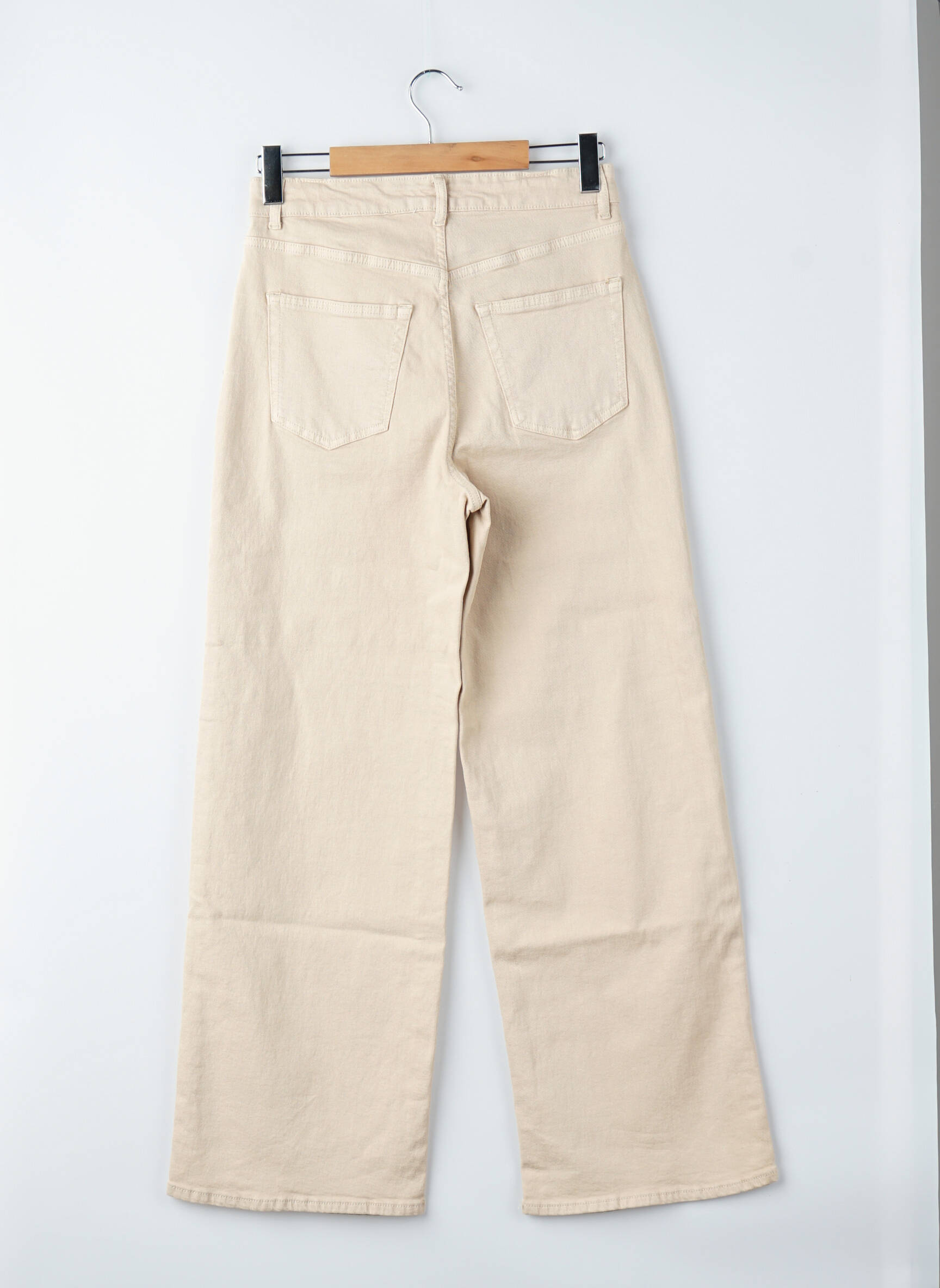 Jeans coupe droite taille haute taille haute beige ONLY femme