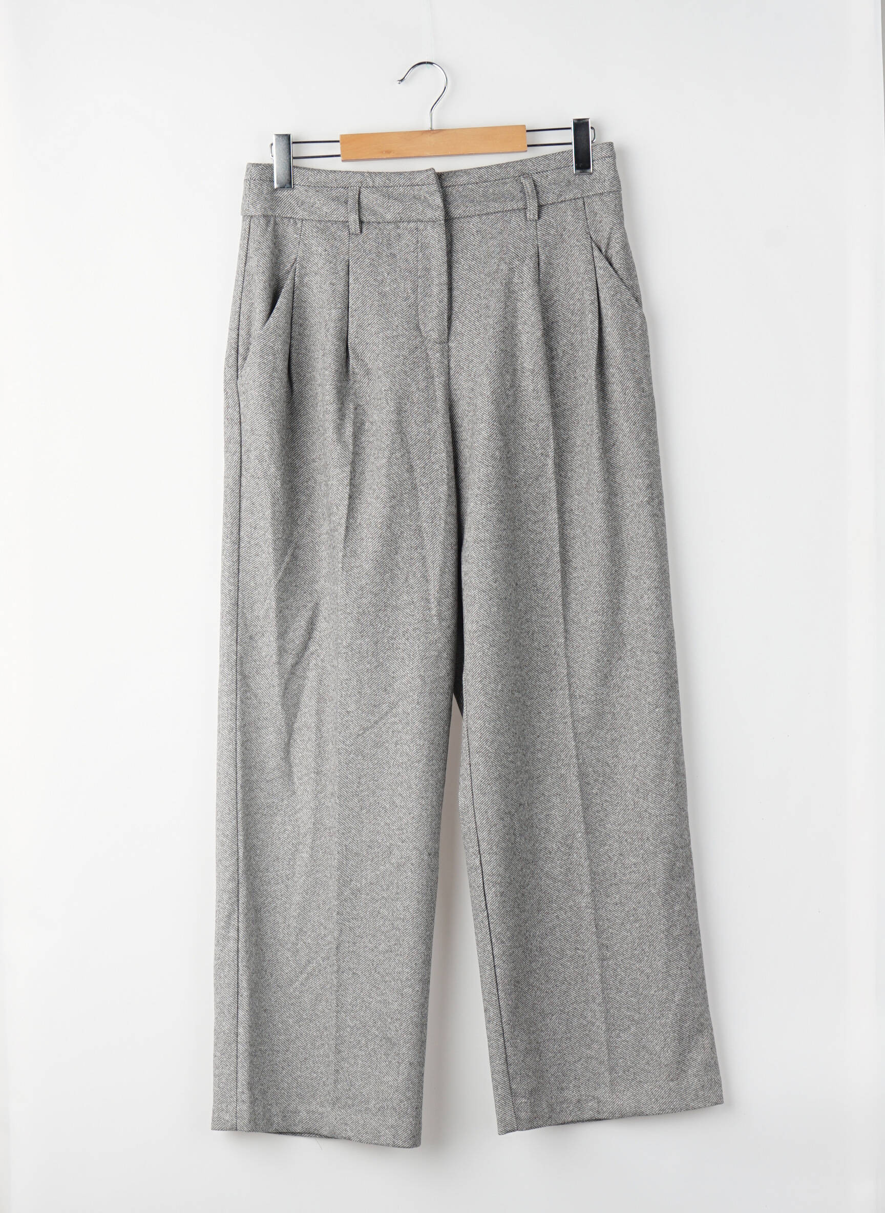 Pantalon droit taille haute taille haute gris VILA femme