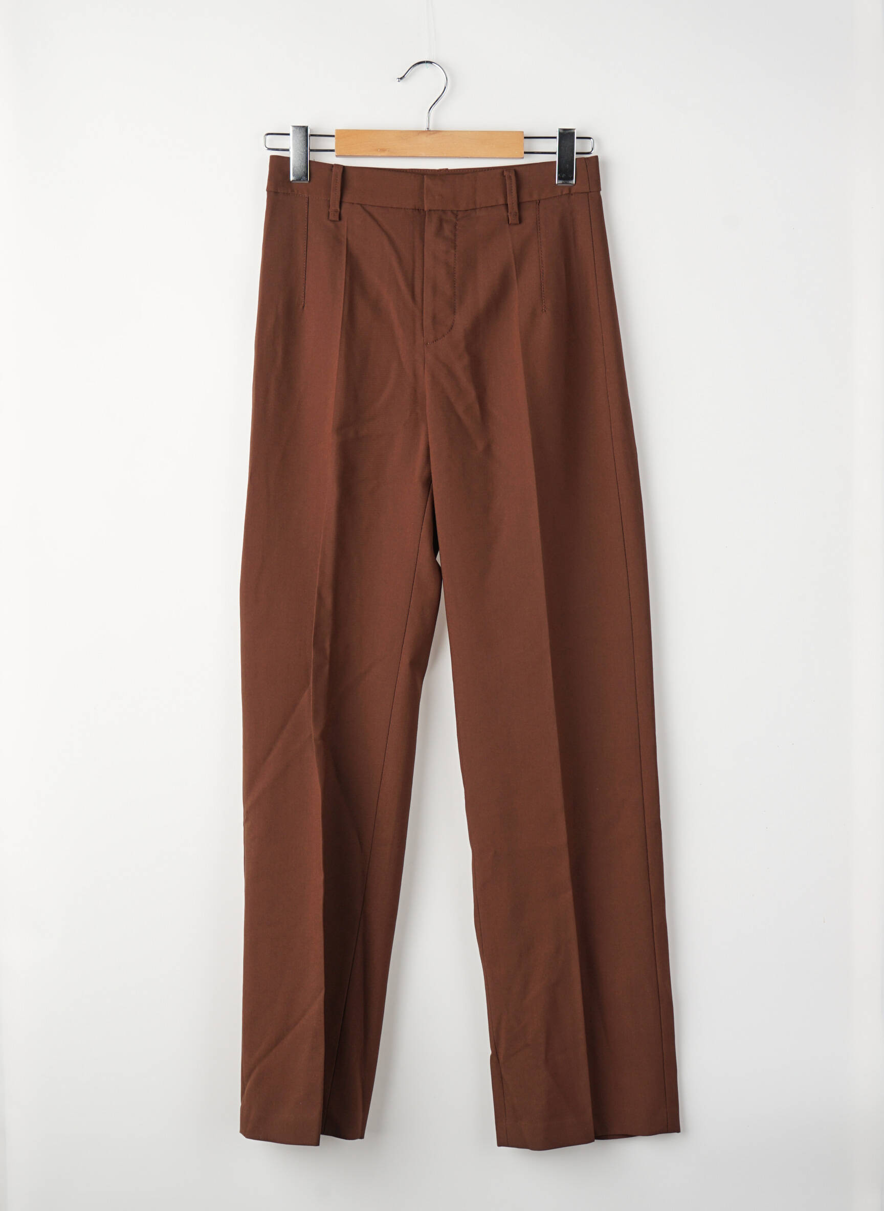 Pantalon droit marron MANGO femme