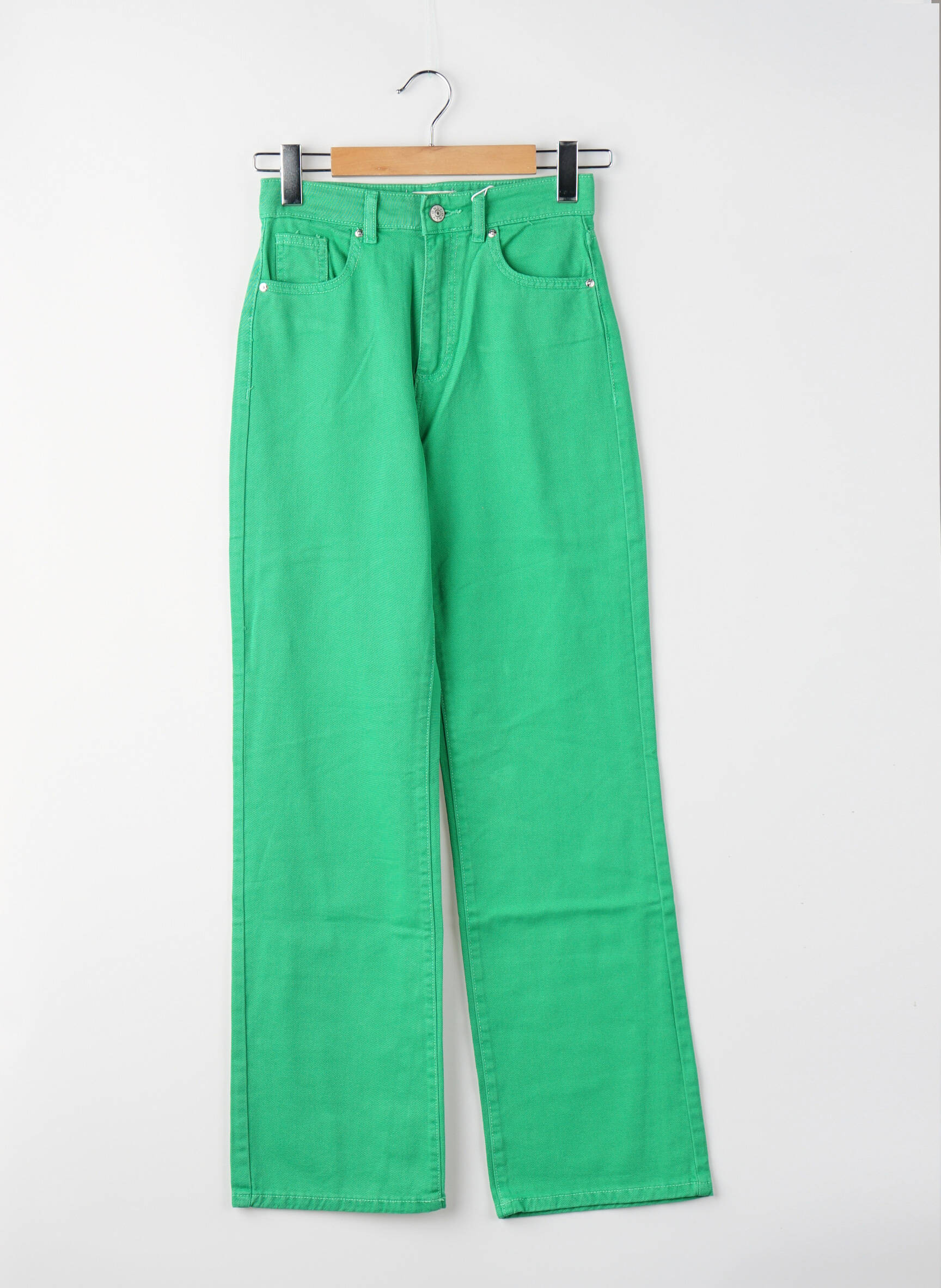 Jeans coupe droite vert ONLY femme