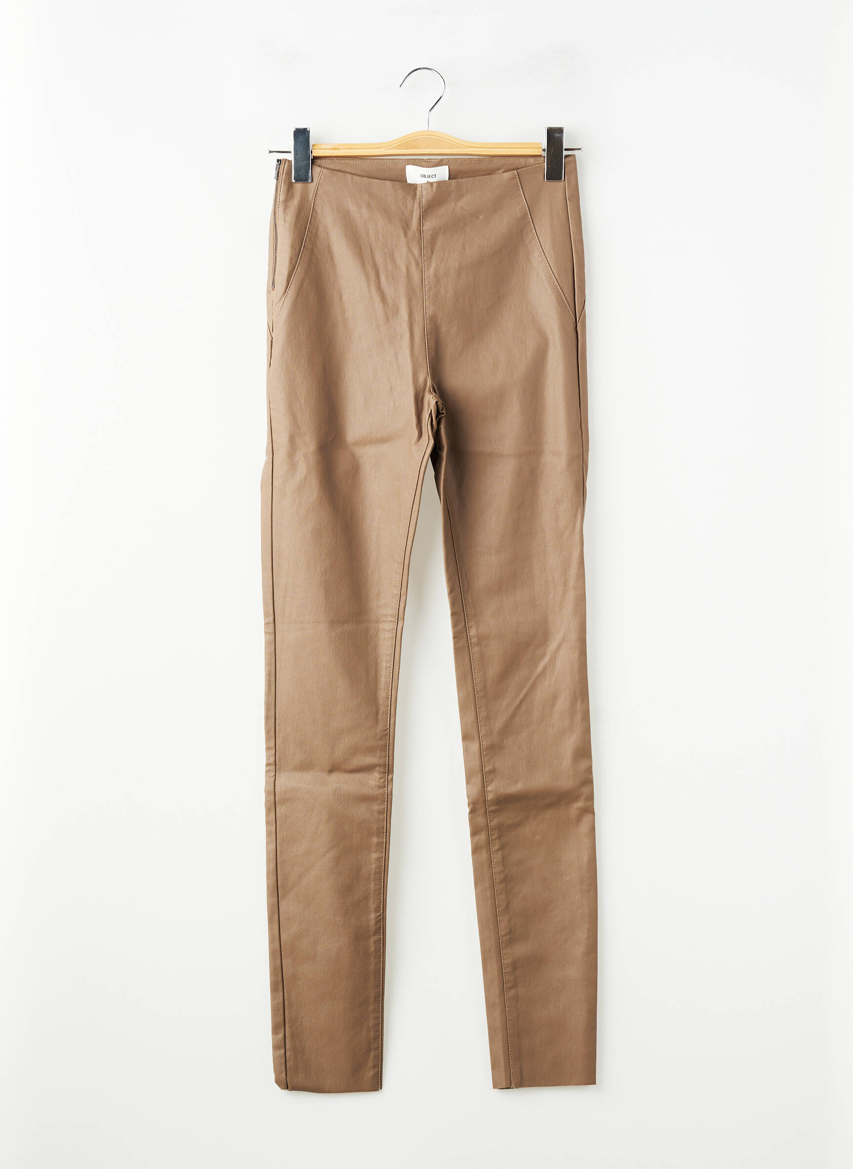 Pantalon slim skinny taille normale marron OBJECT femme