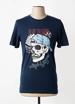 T-shirt bleu JACK & JONES homme