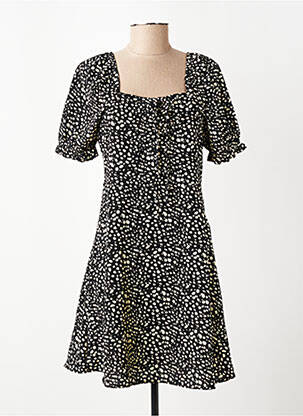 Robe courte manches courtes manches courtes noir JACQUELINE DE YONG femme