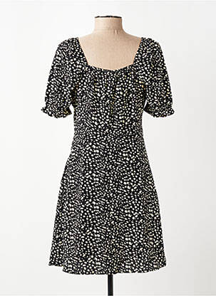Robe courte manches courtes manches courtes noir JACQUELINE DE YONG femme