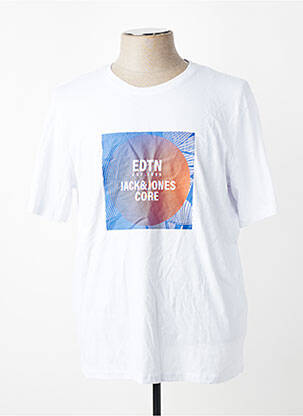 T-shirt coupe droite blanc JACK & JONES homme