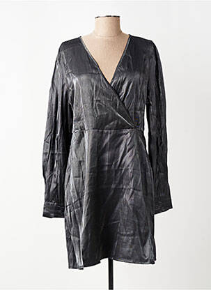 Robe courte manches longues manches longues argent ONLY femme