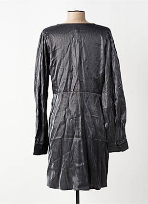 Robe courte manches longues manches longues argent ONLY femme