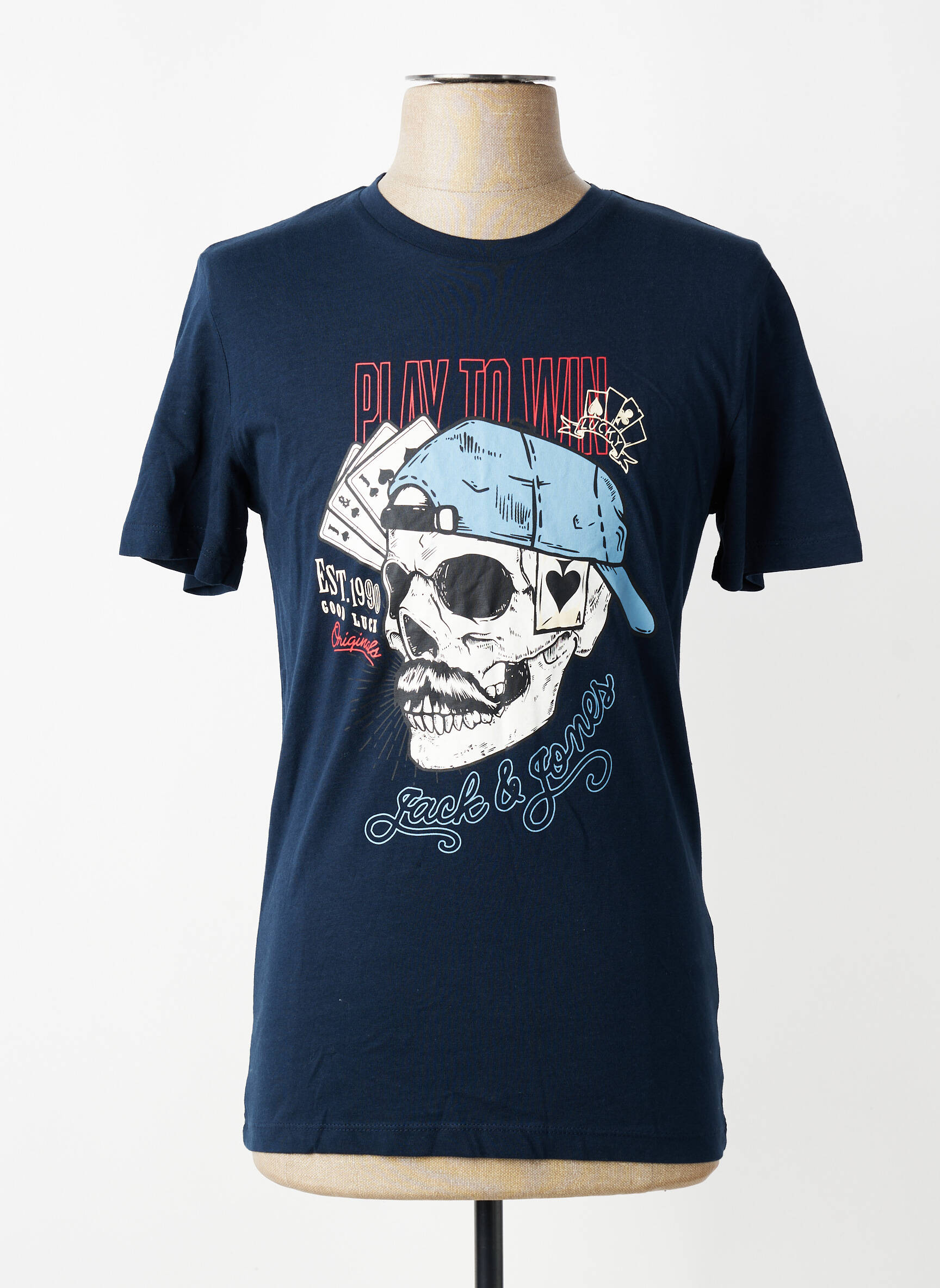 T-shirt bleu JACK & JONES homme