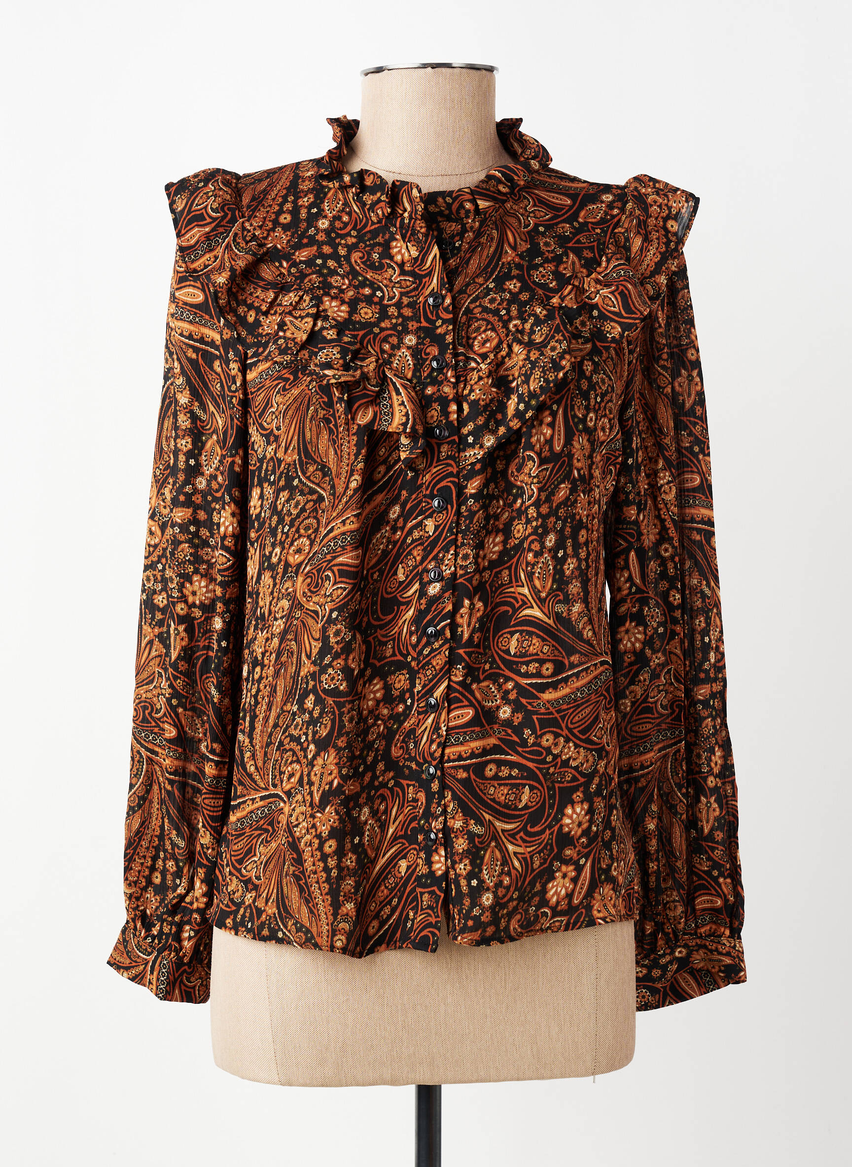 Chemisier marron MANGO femme