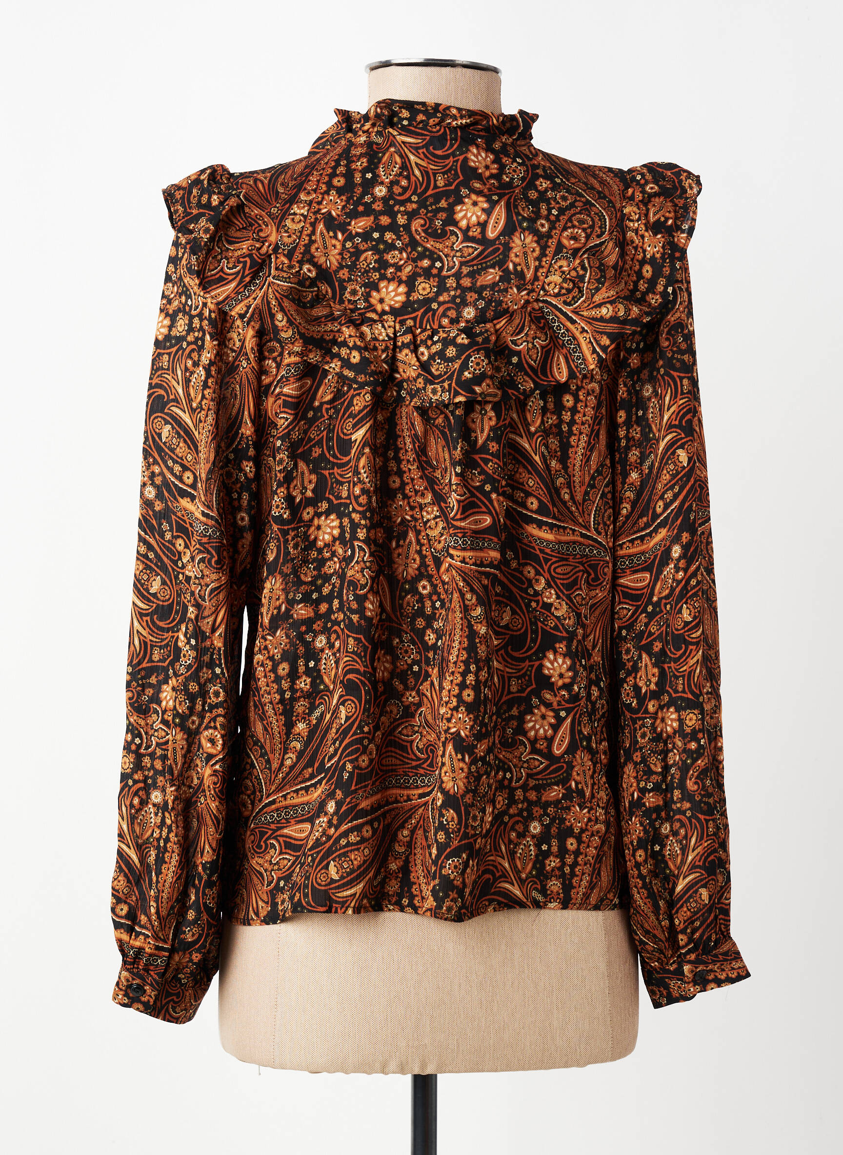 Chemisier marron MANGO femme