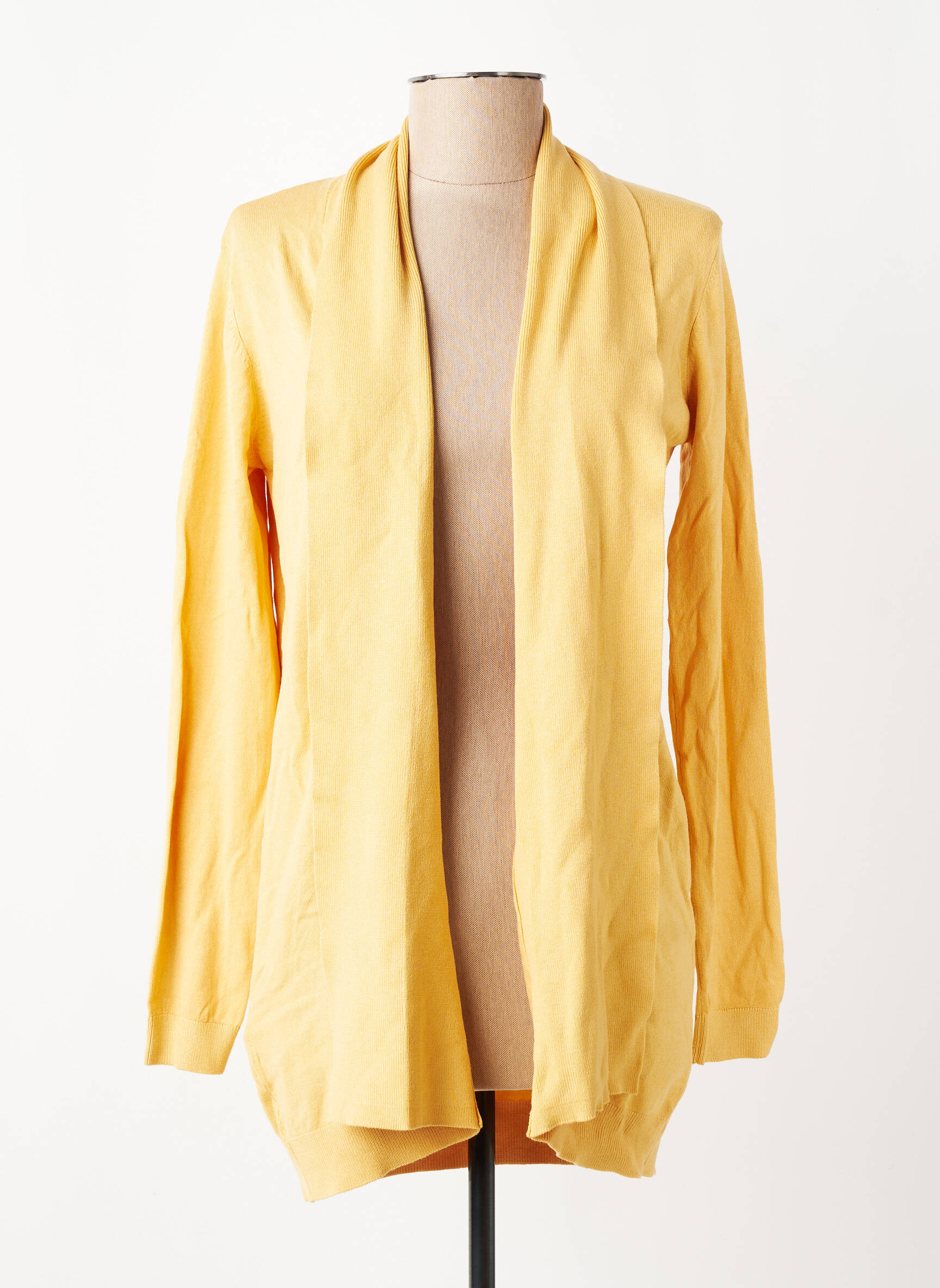 Gilet manches longues jaune MANGO femme