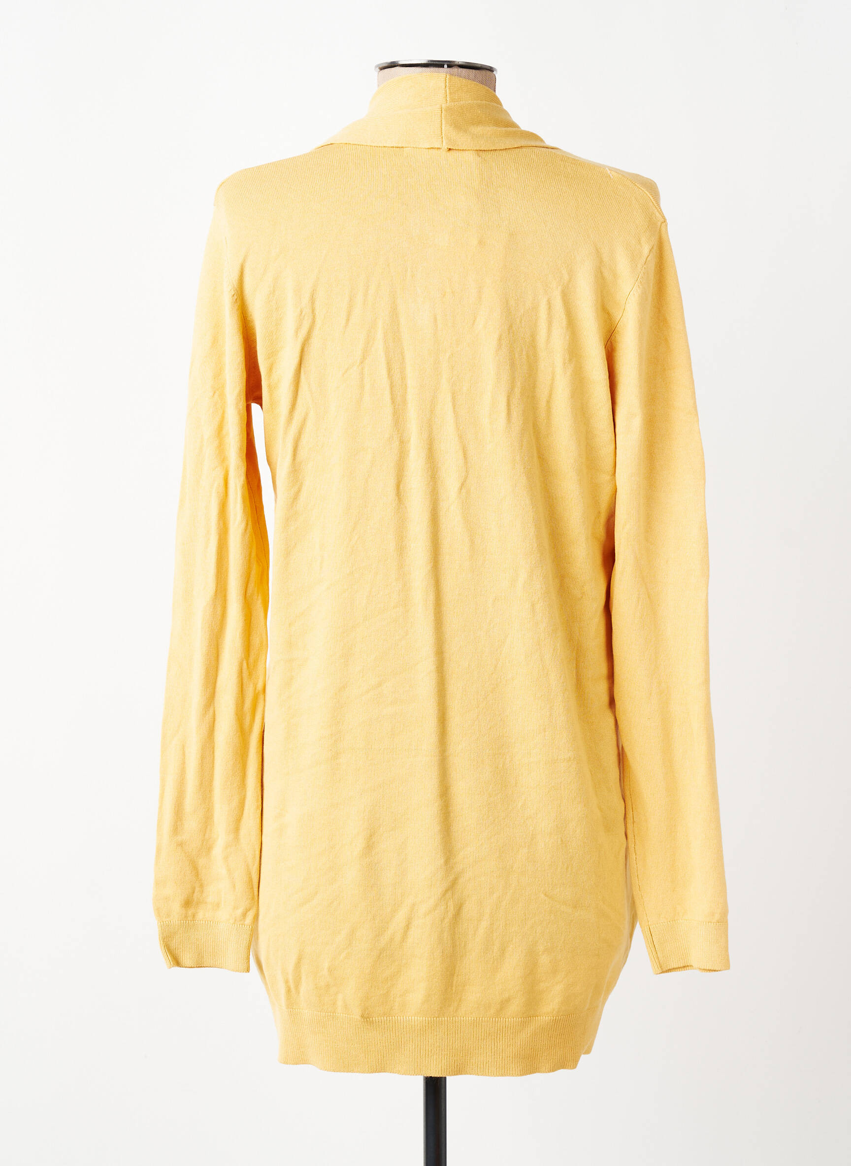 Gilet manches longues jaune MANGO femme