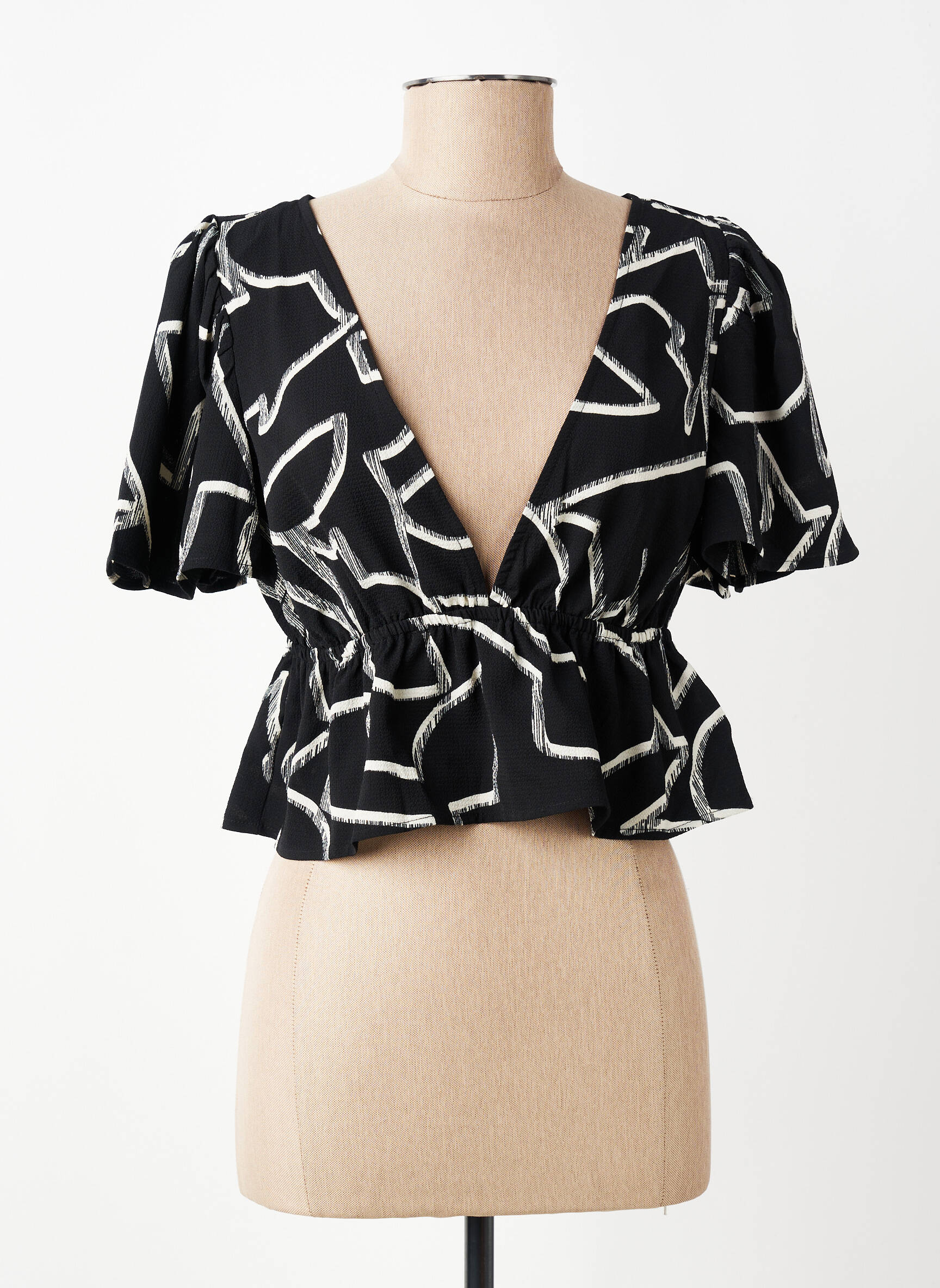Top manches courtes manches courtes noir ONLY femme