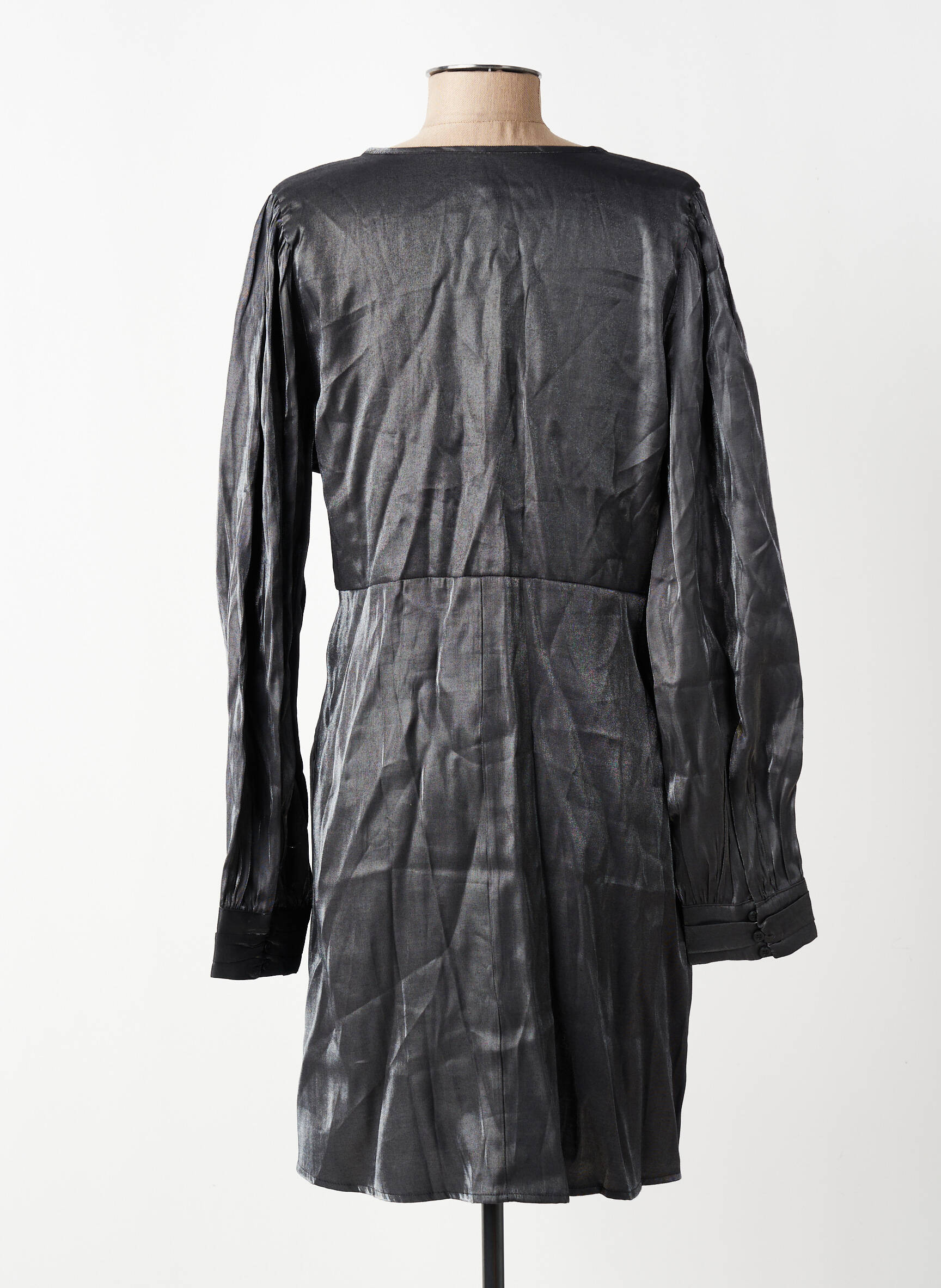 Robe courte manches longues manches longues argent ONLY femme
