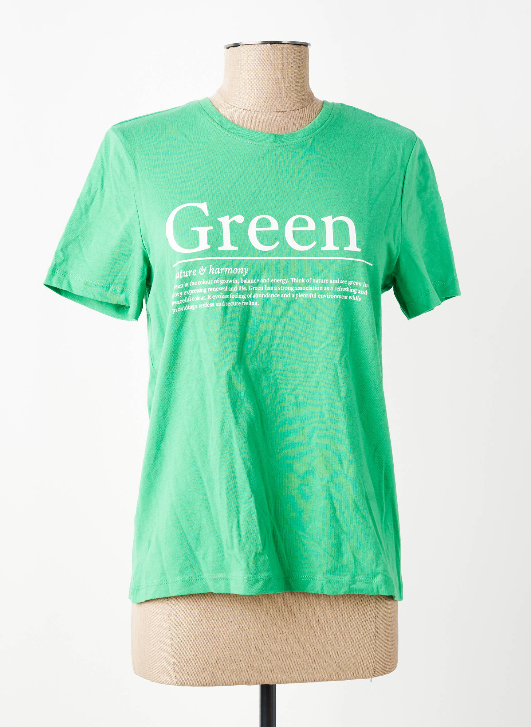 T-shirt coupe droite vert ONLY femme