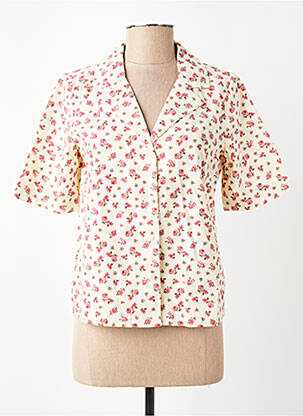 Chemisier manches courtes manches courtes blanc JACQUELINE DE YONG femme