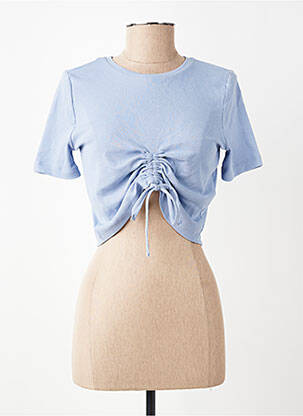 T-shirt col rond manches courtes bleu NOISY MAY femme