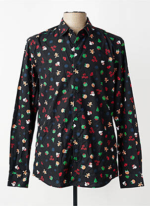 Chemise manches longues col chemisier noir ONLY&SONS homme