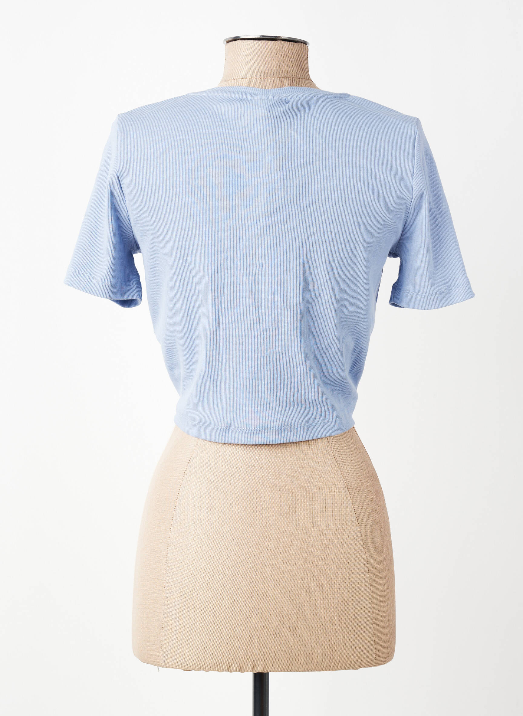 T-shirt col rond manches courtes bleu NOISY MAY femme
