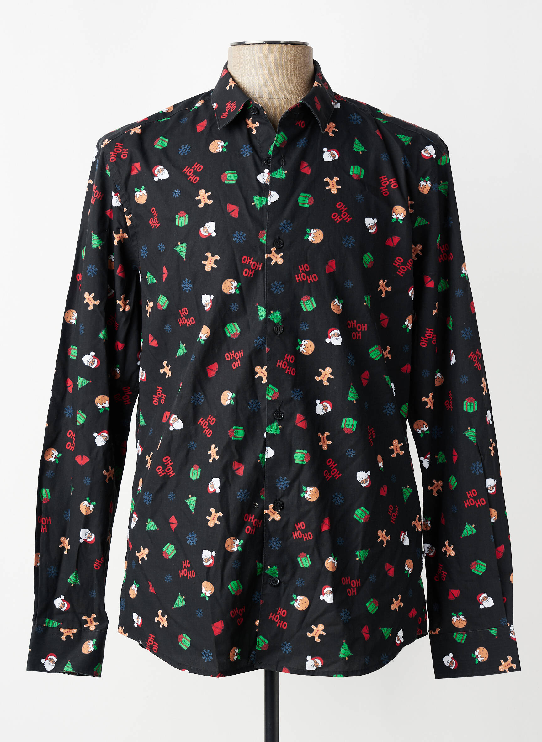 Chemise manches longues col chemisier noir ONLY&SONS homme