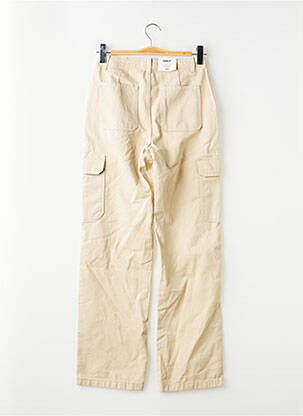 Pantalon cargo fermeture zippée et boutonnée taille haute beige ONLY femme