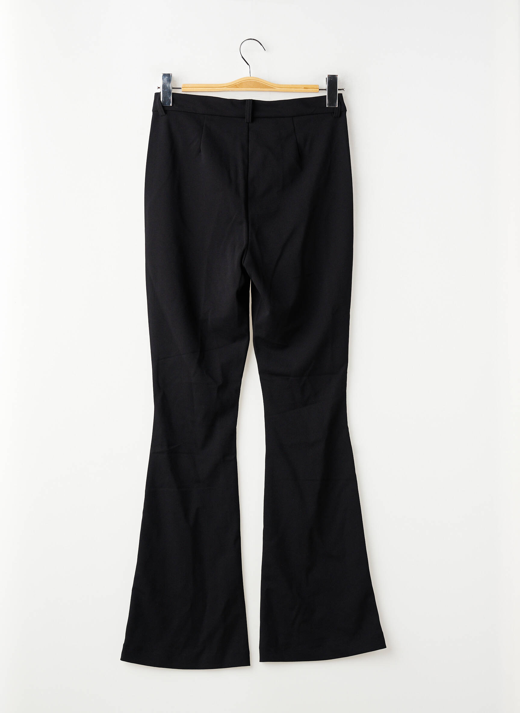 Pantalon flare fermeture zippée sous rabat avec crochet noir VERO MODA femme