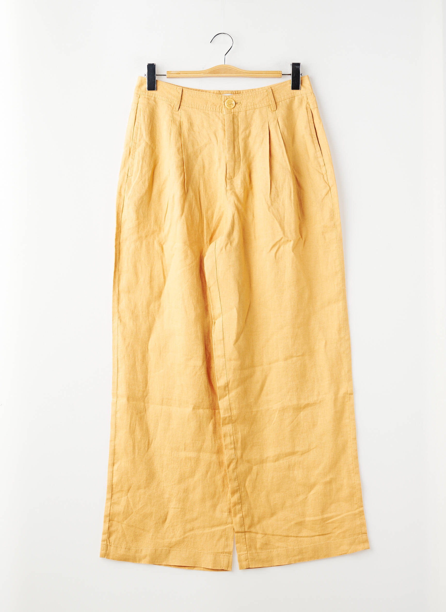 Pantalon large orange MANGO femme