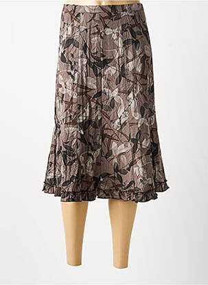 Jupe mi-longue marron MULTIPLES femme