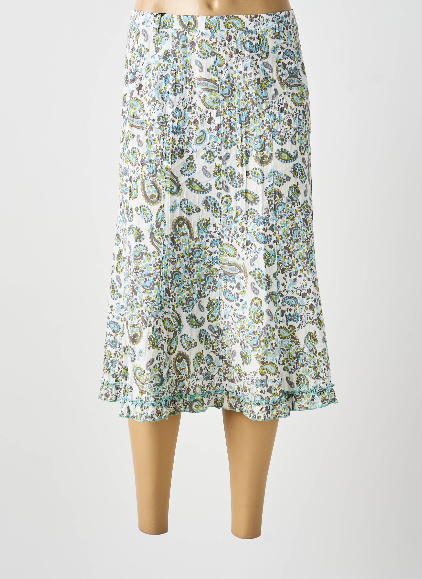Jupe mi-longue bleu MULTIPLES femme