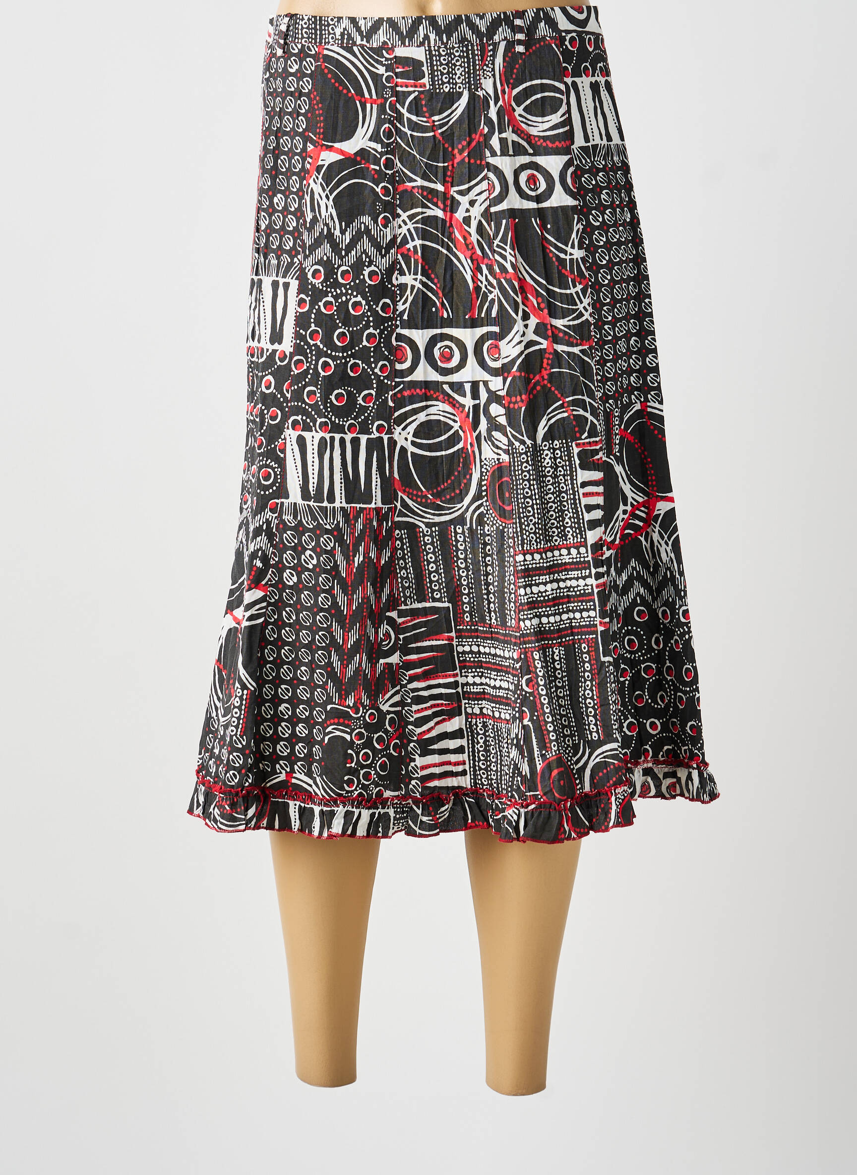 Jupe mi-longue gris MULTIPLES femme