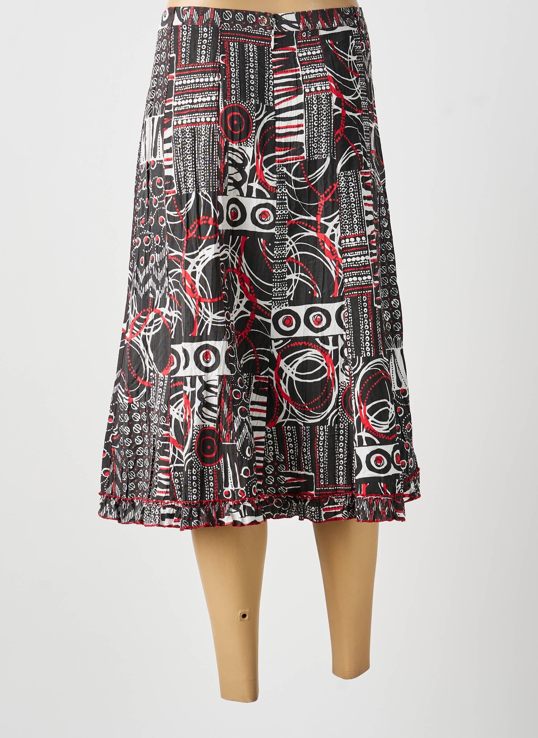 Jupe mi-longue gris MULTIPLES femme
