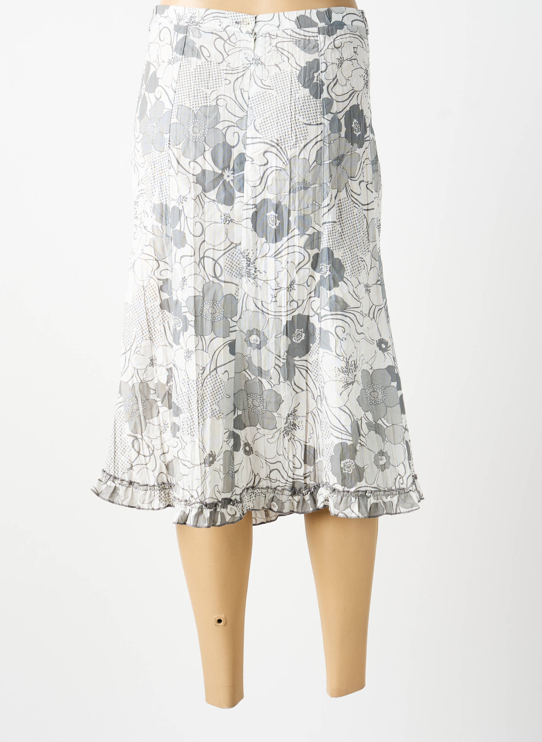 Jupe mi-longue gris MULTIPLES femme