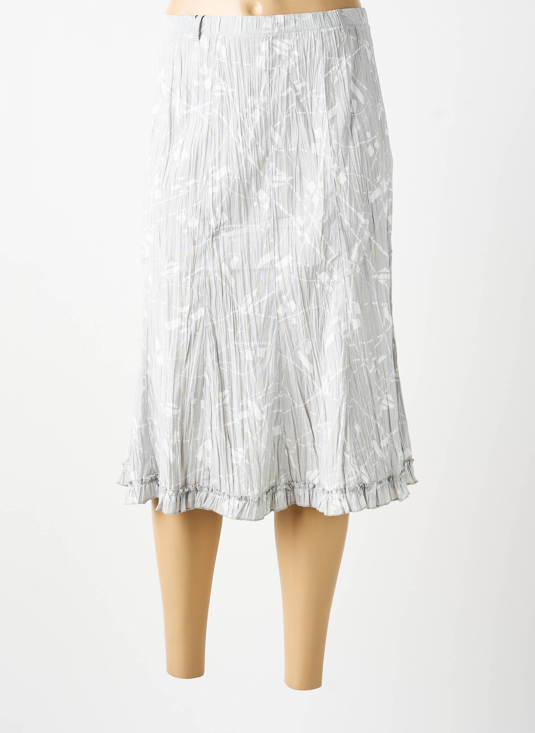 Jupe mi-longue gris MULTIPLES femme