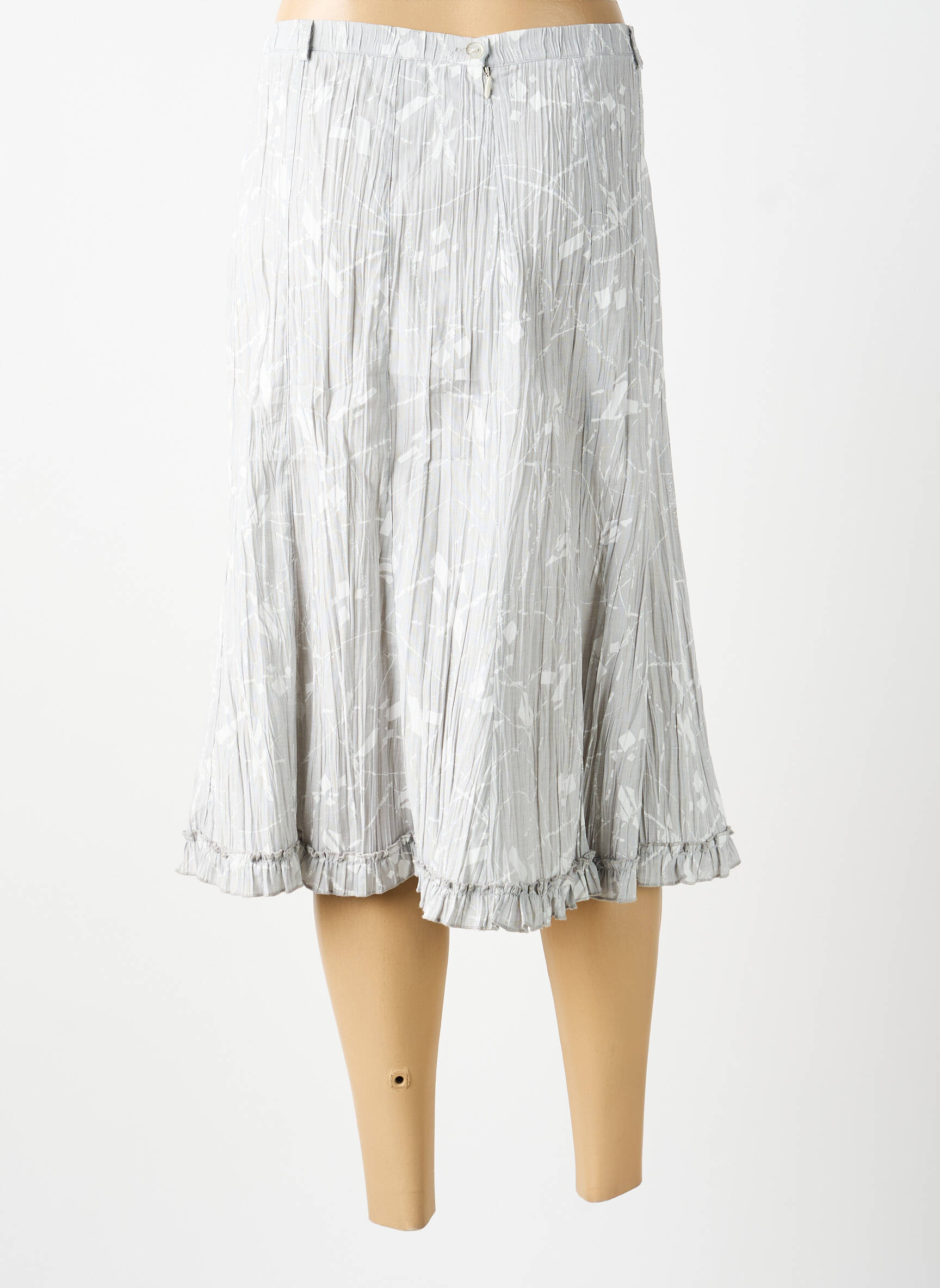 Jupe mi-longue gris MULTIPLES femme