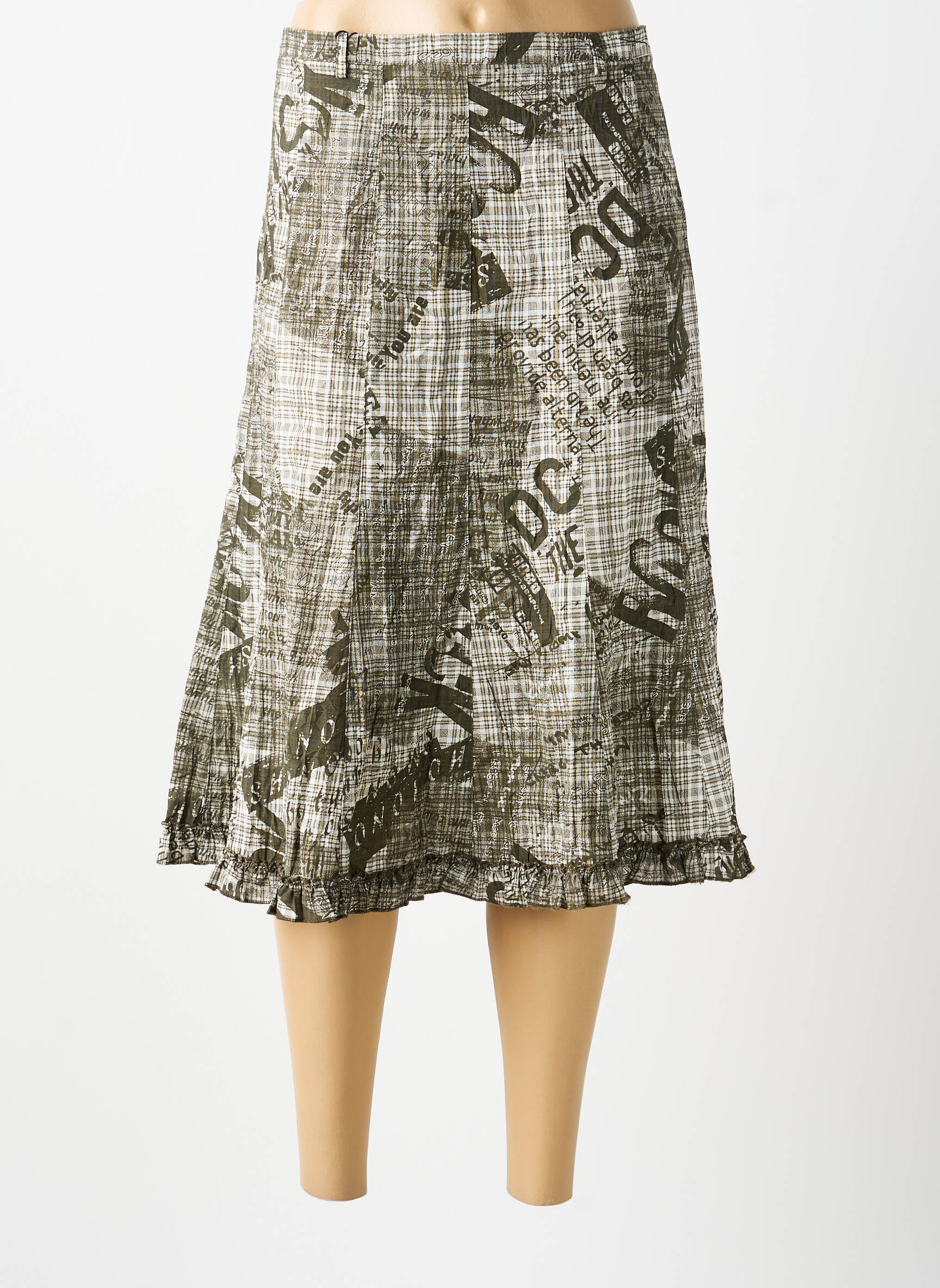 Jupe mi-longue gris MULTIPLES femme