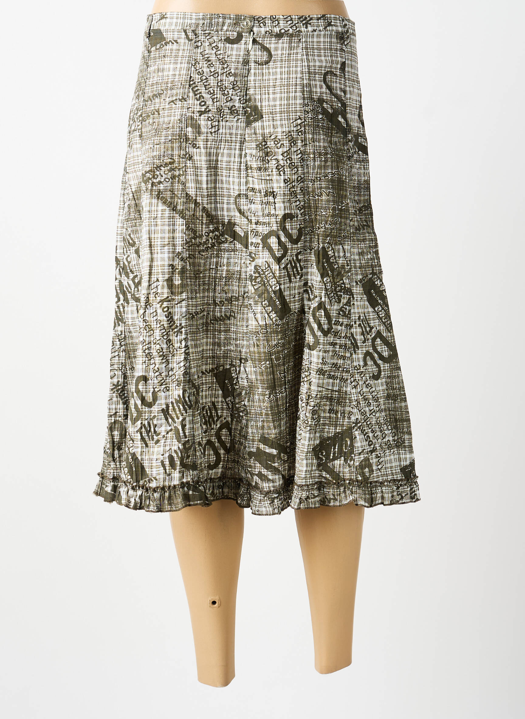 Jupe mi-longue gris MULTIPLES femme
