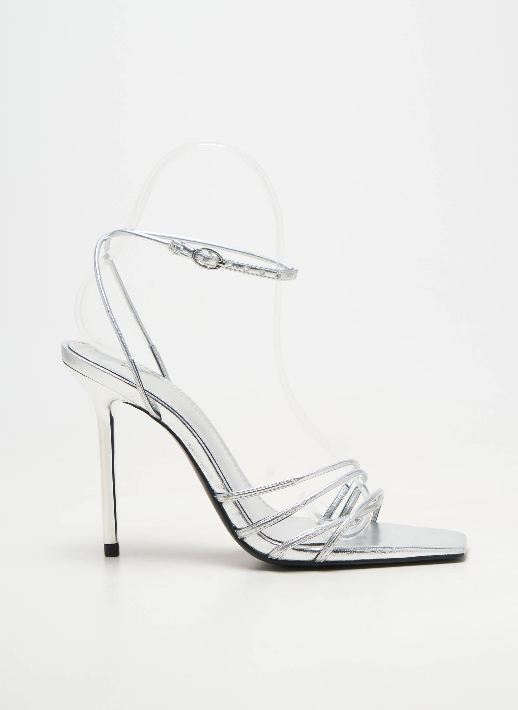 Sandales/nu pieds argent MANGO femme