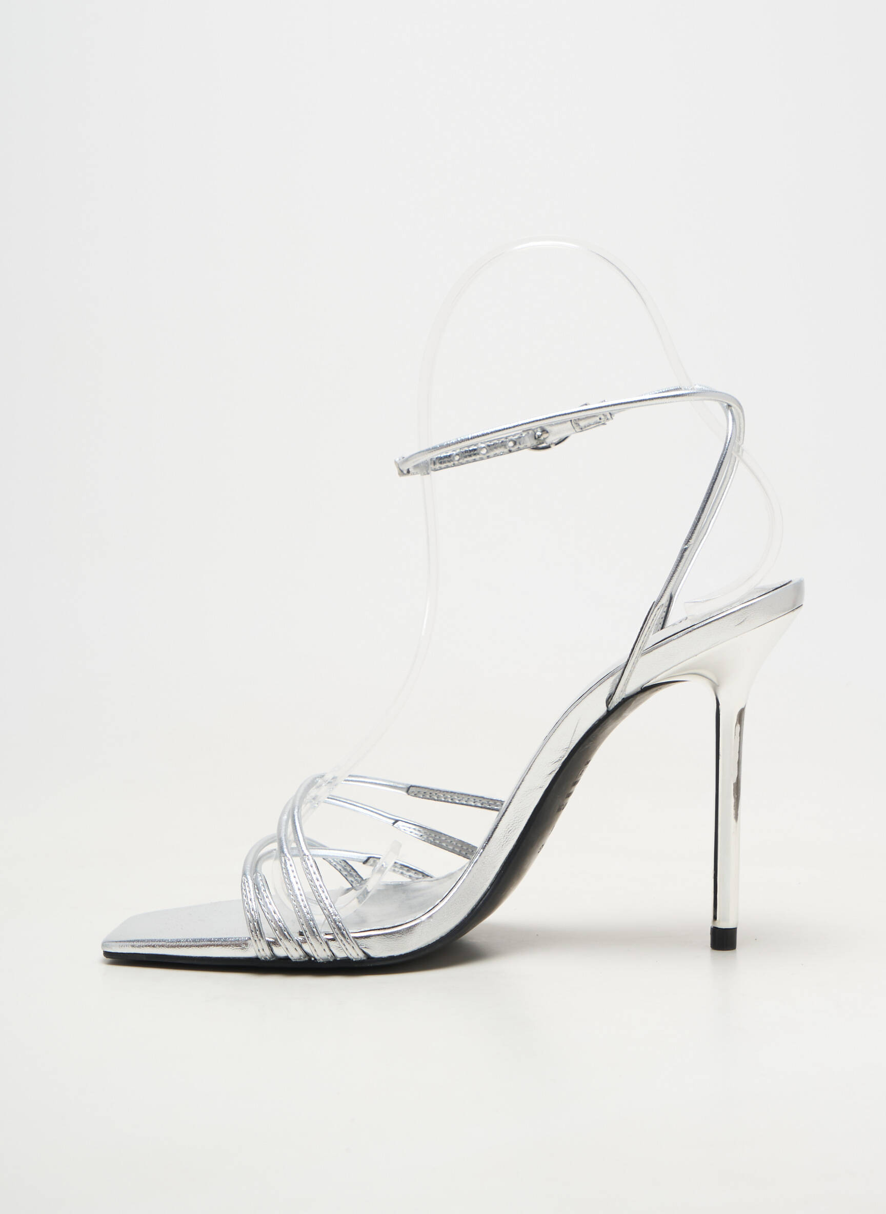 Sandales/nu pieds argent MANGO femme