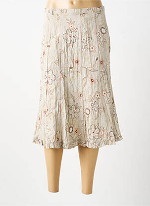 Jupe mi-longue beige MULTIPLES femme