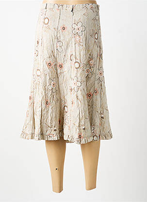 Jupe mi-longue beige MULTIPLES femme