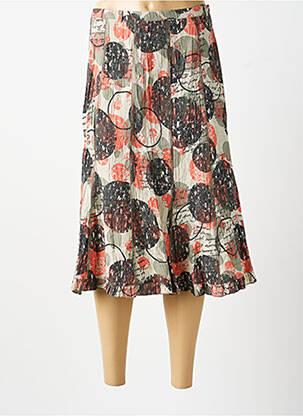Jupe mi-longue orange MULTIPLES femme