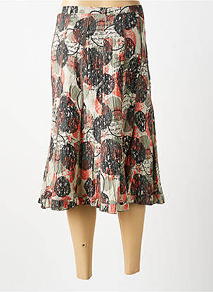 Jupe mi-longue orange MULTIPLES femme