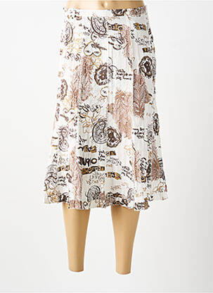 Jupe mi-longue marron MULTIPLES femme
