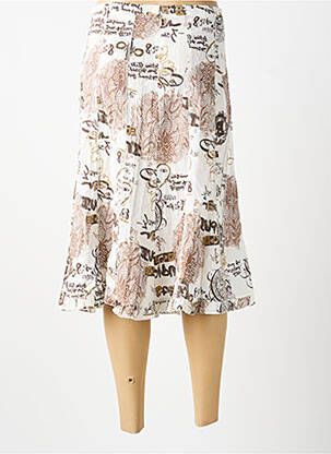 Jupe mi-longue marron MULTIPLES femme