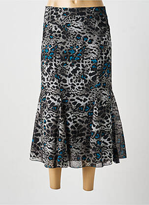 Jupe mi-longue gris MULTIPLES femme