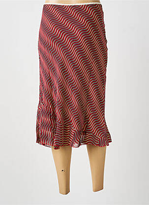 Jupe mi-longue rouge MULTIPLES femme